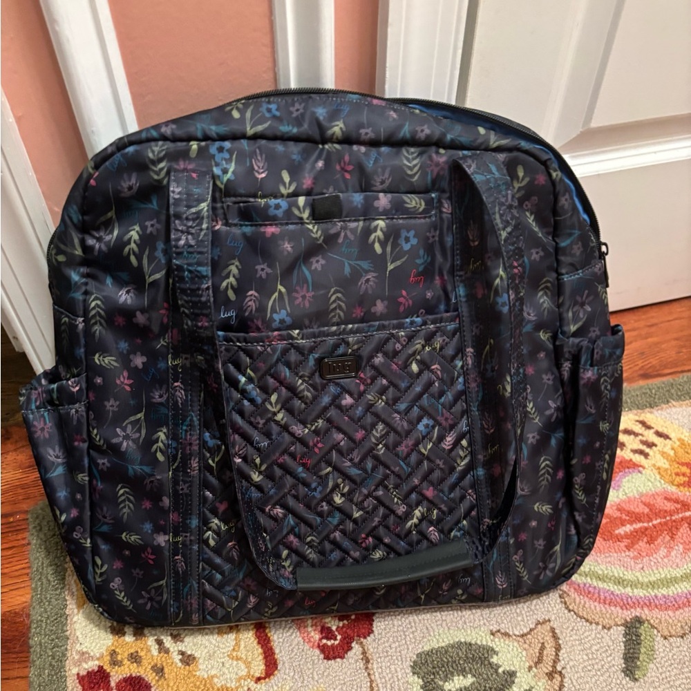 Lug Sprinter North/South Tote Black with floral pattern - Picture 8 of 10